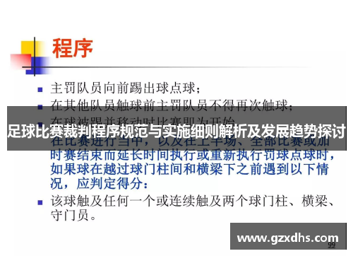 足球比赛裁判程序规范与实施细则解析及发展趋势探讨